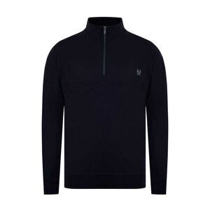 Firetrap Mens Zip Neck Long-Sleeved Sweatshirt / Black